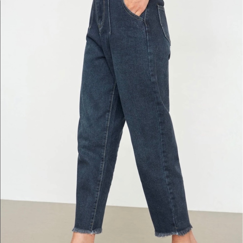 Dark blue mom jeans